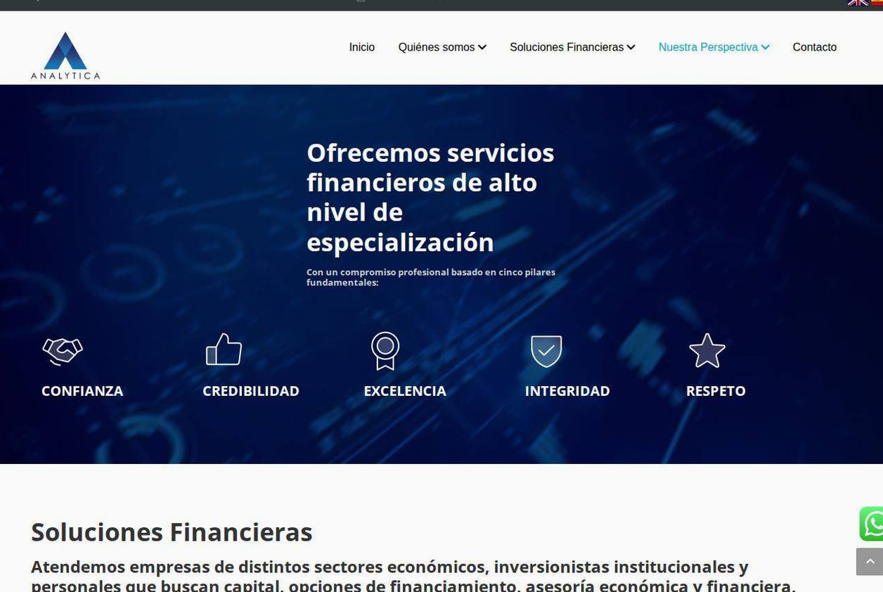 Screenshot of the Analytica Securities website