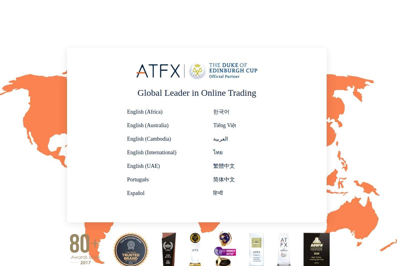 Screenshot of the ATFX website