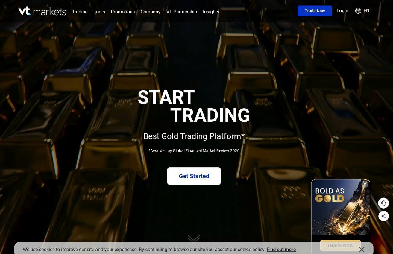 Screenshot of the VT Markets website