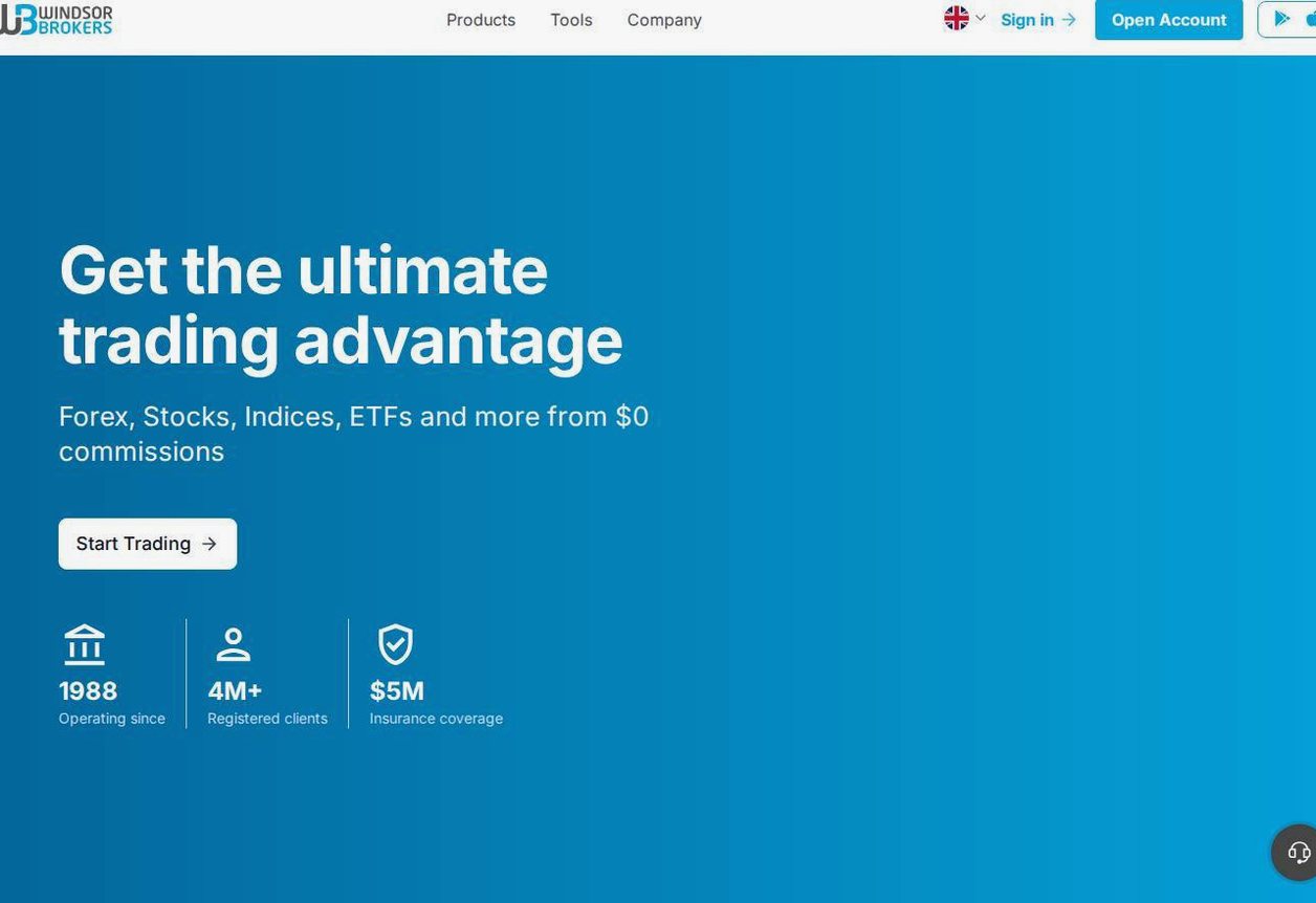 Screenshot of the Windsor Brokers website